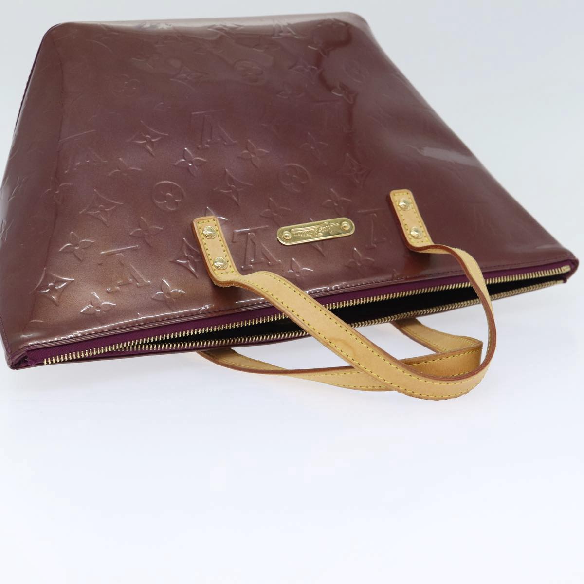 LOUIS VUITTON Monogram Vernis Bellevue PM Hand Bag Amarante M93585 yk14474