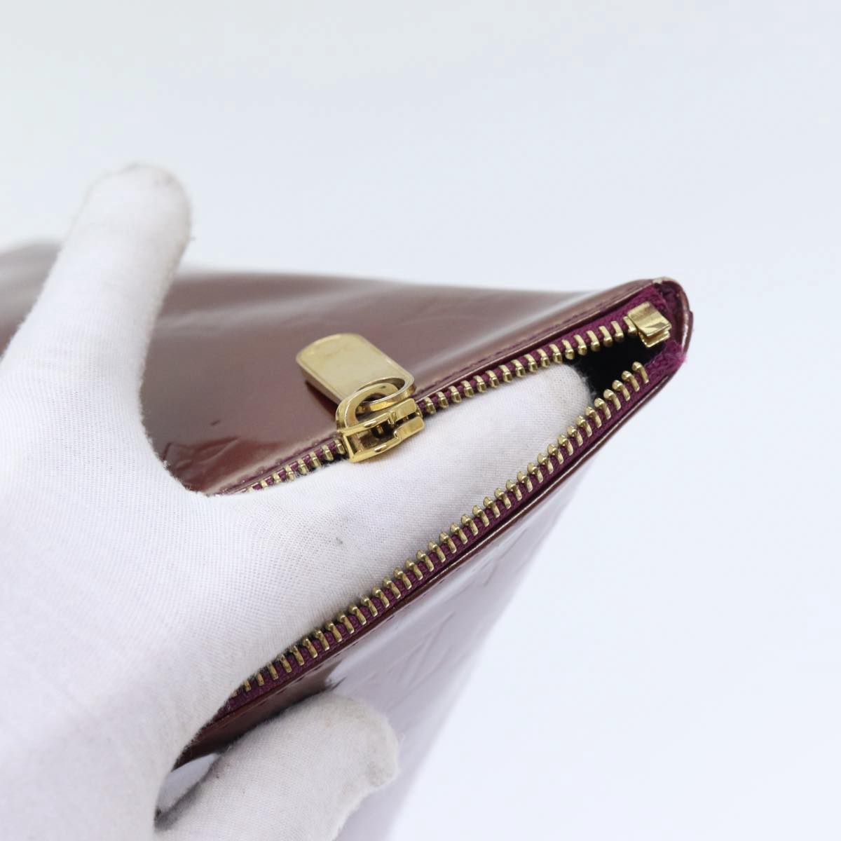 LOUIS VUITTON Monogram Vernis Bellevue PM Hand Bag Amarante M93585 yk14474