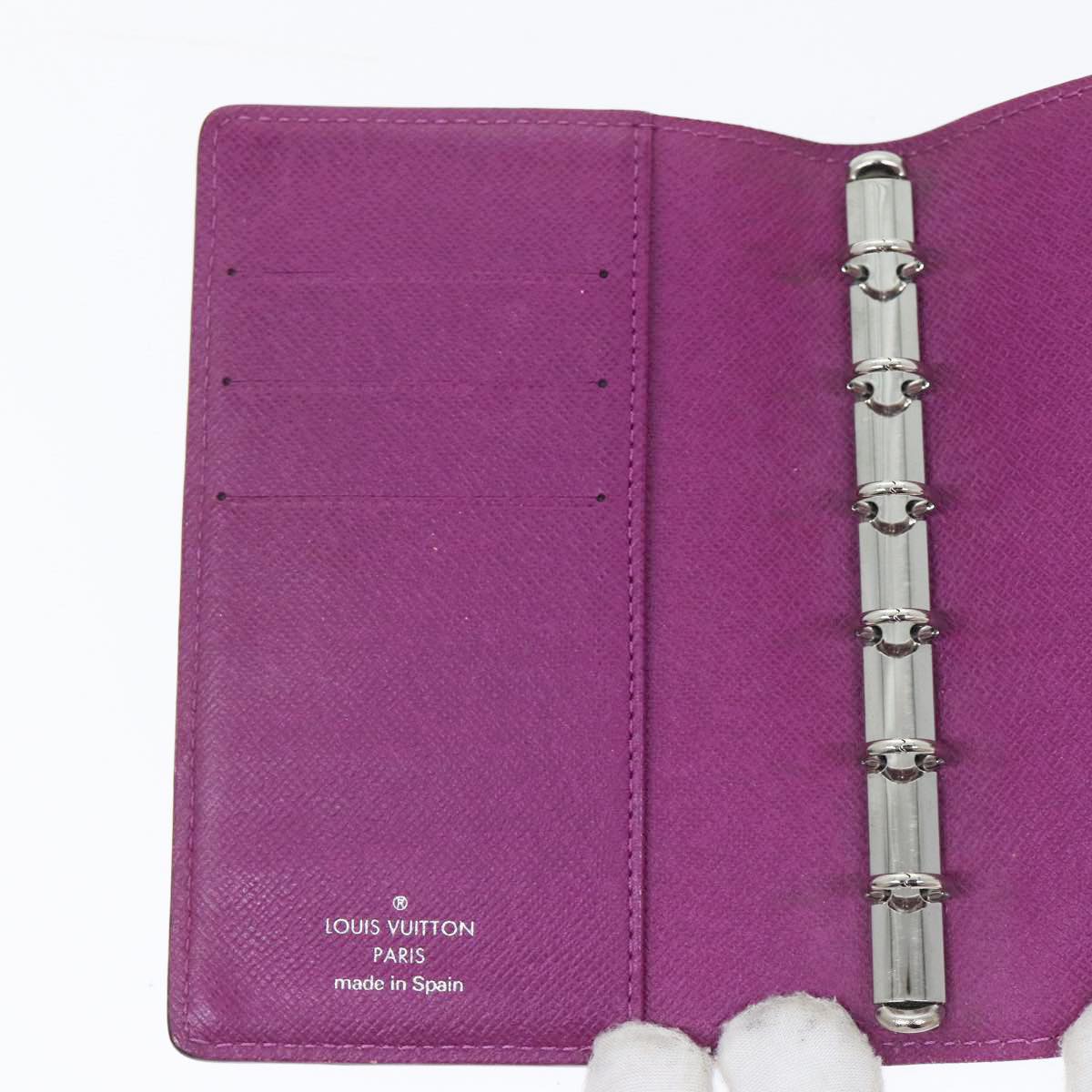 LOUIS VUITTON Epi Agenda PM Day Planner Cover Purple Cassis R2005K yk14496