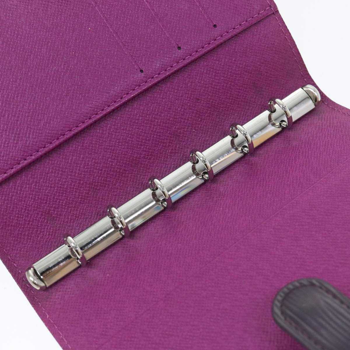 LOUIS VUITTON Epi Agenda PM Day Planner Cover Purple Cassis R2005K yk14496