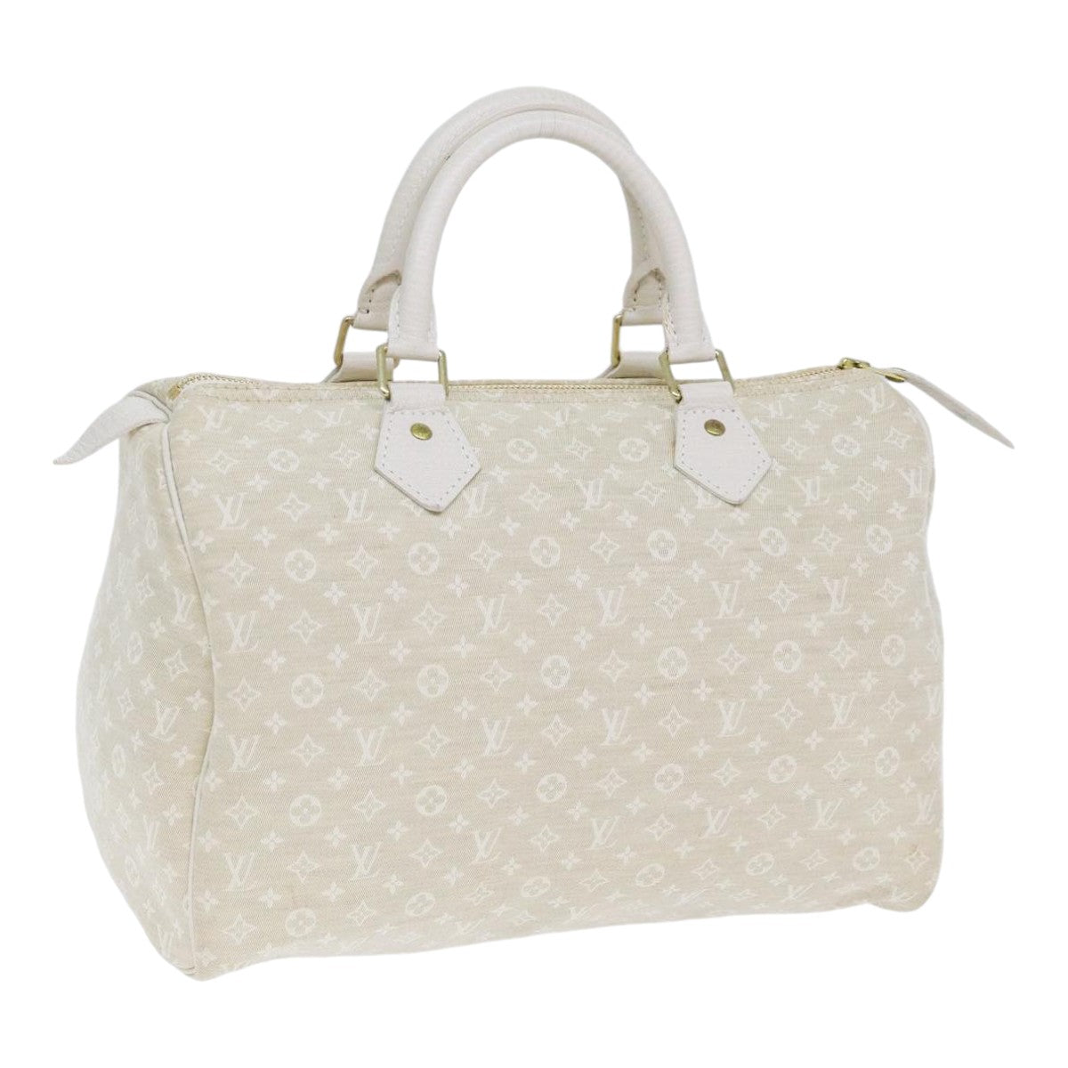 LOUIS VUITTON Monogram Mini Lin Speedy 30 Bag White Dunne M95319 LV yk14499
