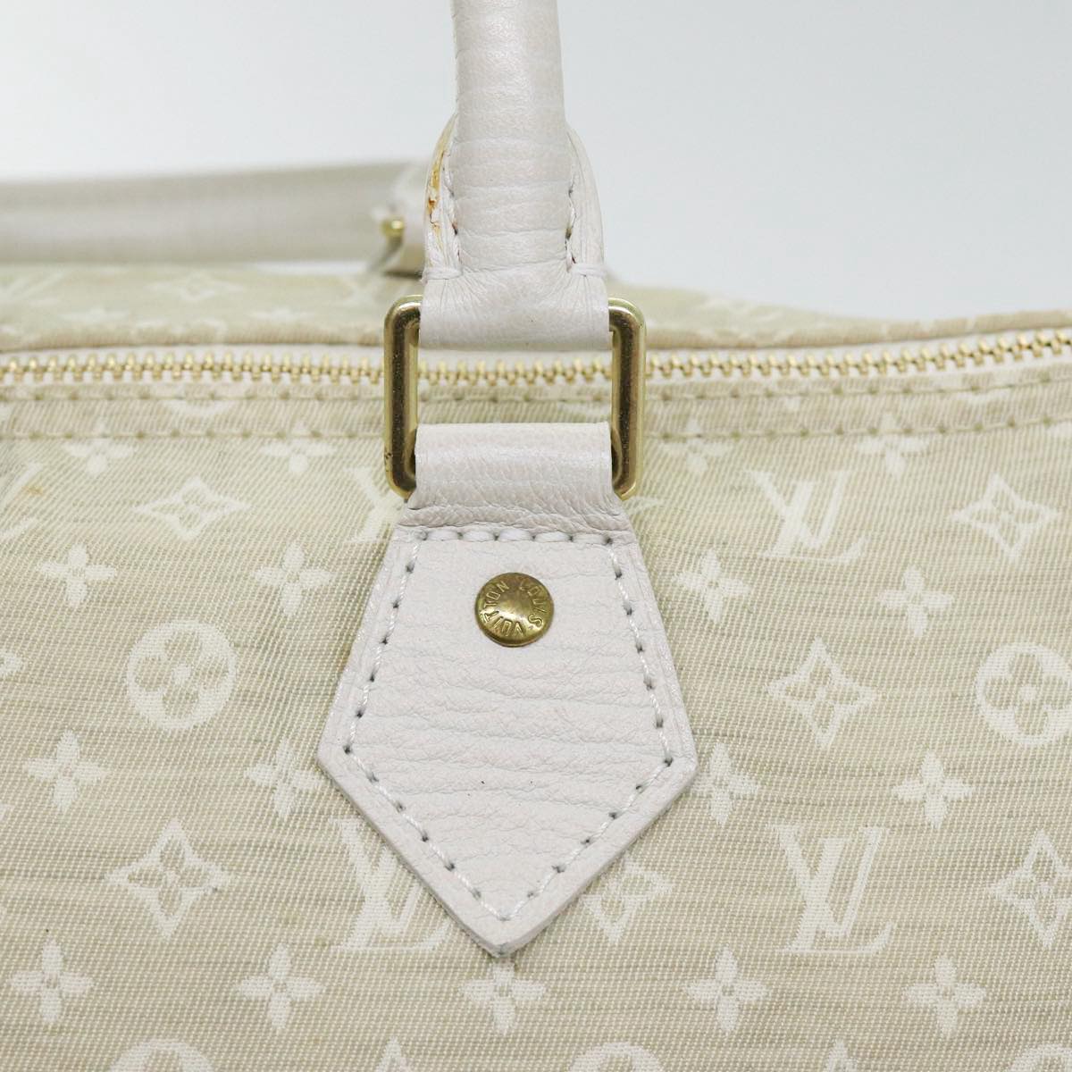 LOUIS VUITTON Monogram Mini Lin Speedy 30 Bag White Dunne M95319 LV yk14499
