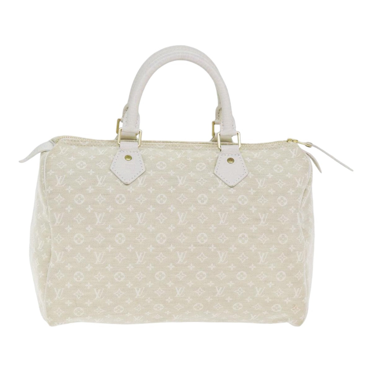 LOUIS VUITTON Monogram Mini Lin Speedy 30 Bag White Dunne M95319 LV yk14499