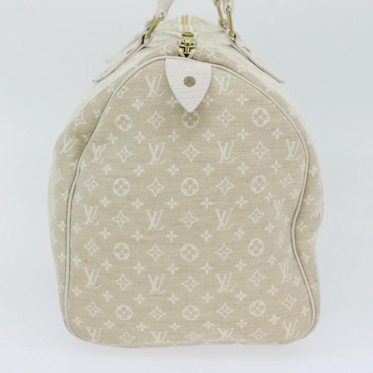 LOUIS VUITTON Monogram Mini Lin Speedy 30 Bag White Dunne M95319 LV yk14499