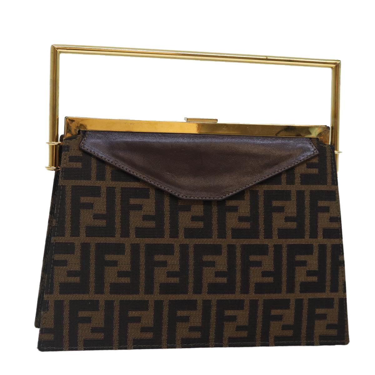 Luxury Fendi Zucca Canvas Hand Bag Gold Black Brownyk14520A