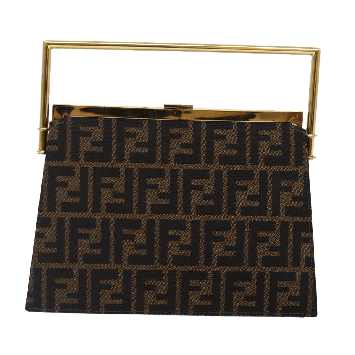 Luxury Fendi Zucca Canvas Hand Bag Gold Black Brownyk14520A