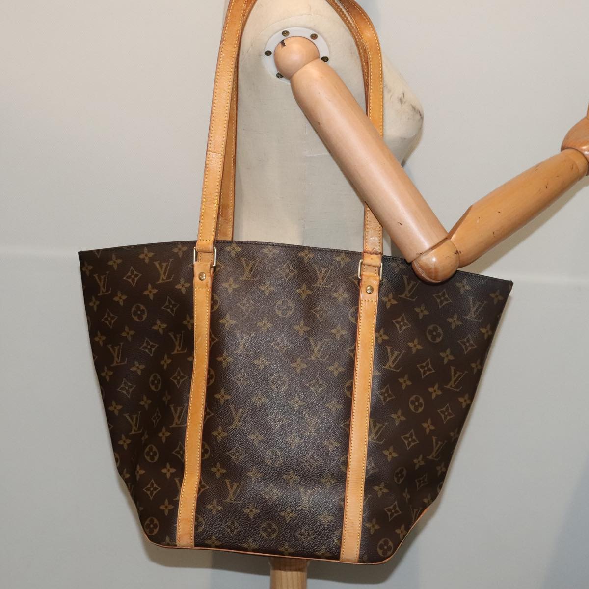 LOUIS VUITTON Monogram Sac Shopping Tote Bag M51108 LV yk14525