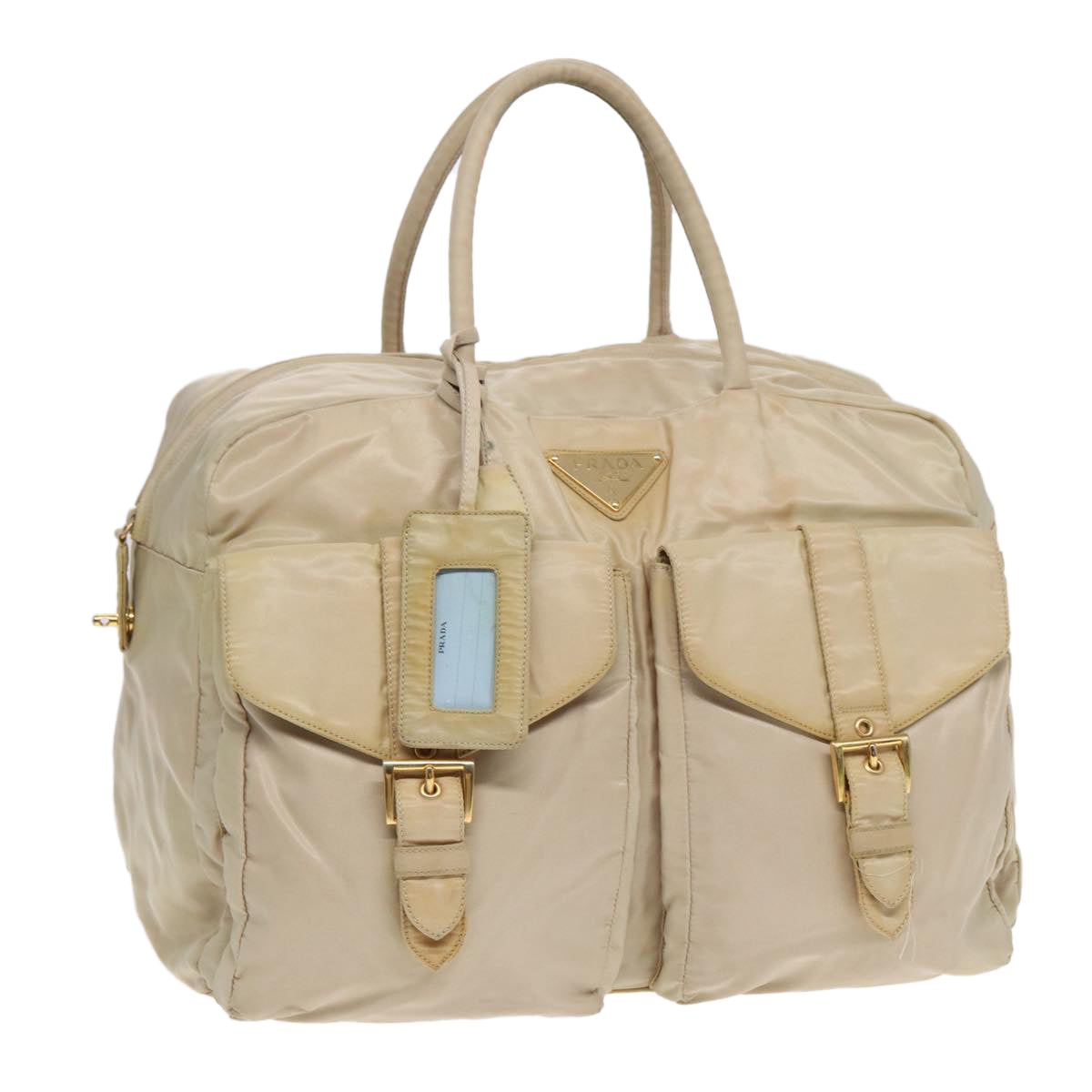 Luxury Prada Hand Bag Nylon Beige Gold  yk14530