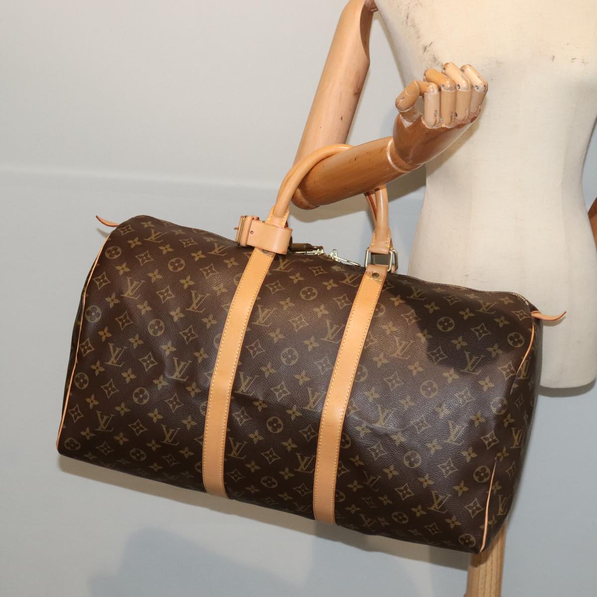 LOUIS VUITTON Monogram Keepall 50 Boston Bag M41426 LV yk14531