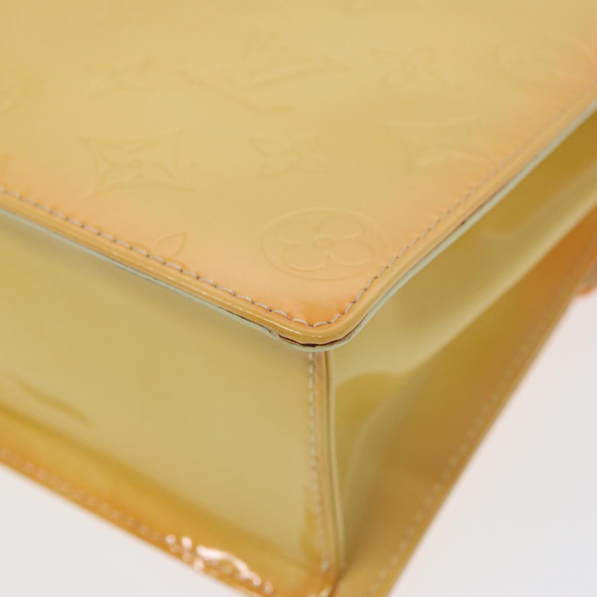 LOUIS VUITTON Monogram Vernis Spring Street Bag Lime Yellow M91068 yk14536