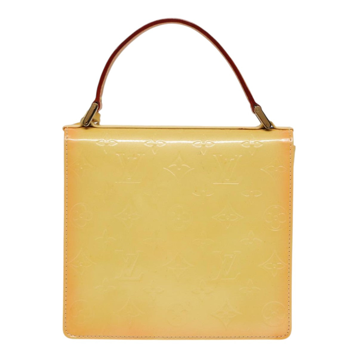 LOUIS VUITTON Monogram Vernis Spring Street Bag Lime Yellow M91068 yk14536