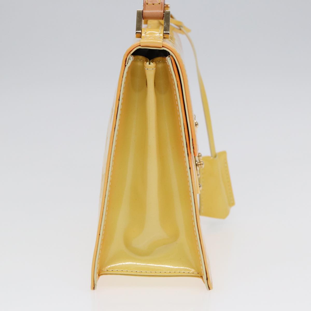 LOUIS VUITTON Monogram Vernis Spring Street Bag Lime Yellow M91068 yk14536