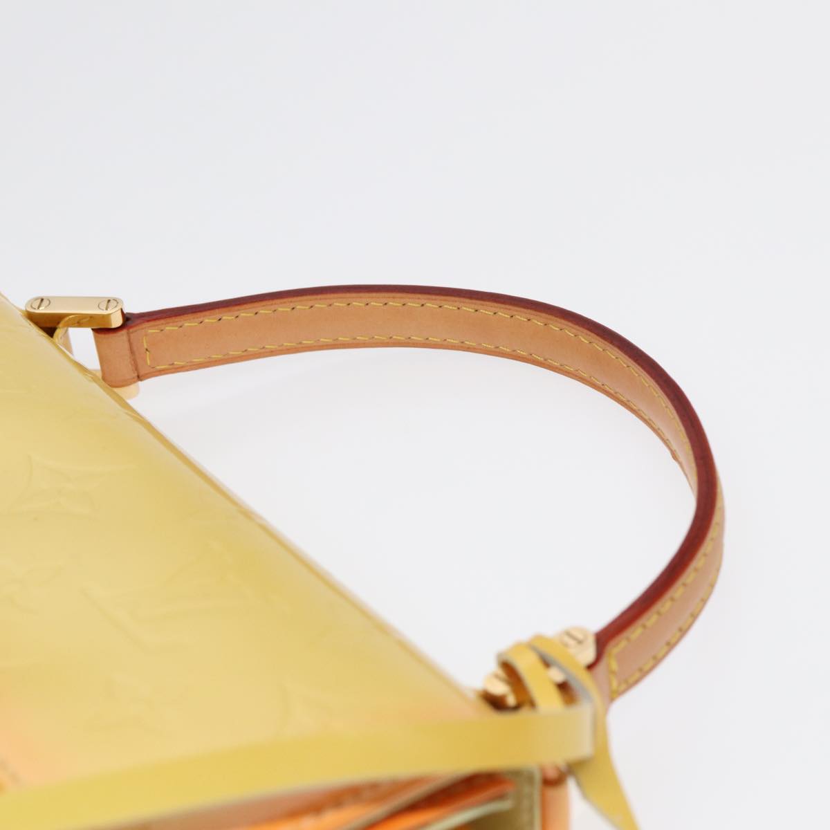 LOUIS VUITTON Monogram Vernis Spring Street Bag Lime Yellow M91068 yk14536