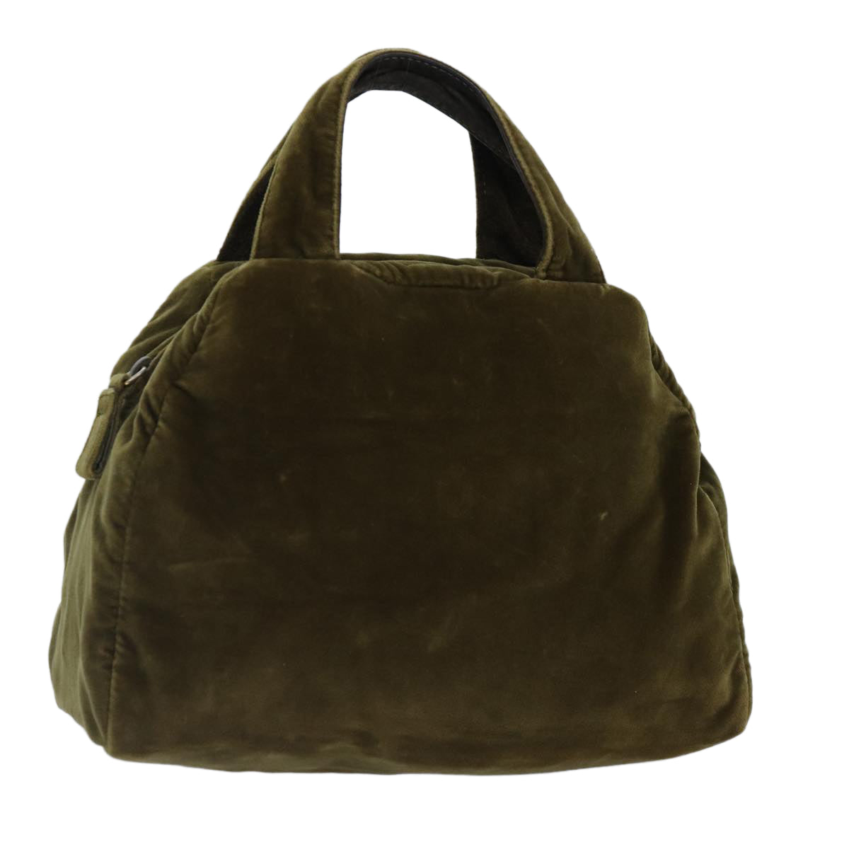 Luxury Prada Hand Bag Velor Khaki Silver  yk14537