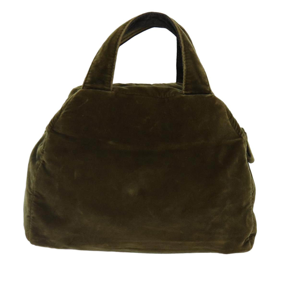 Luxury Prada Hand Bag Velor Khaki Silver  yk14537