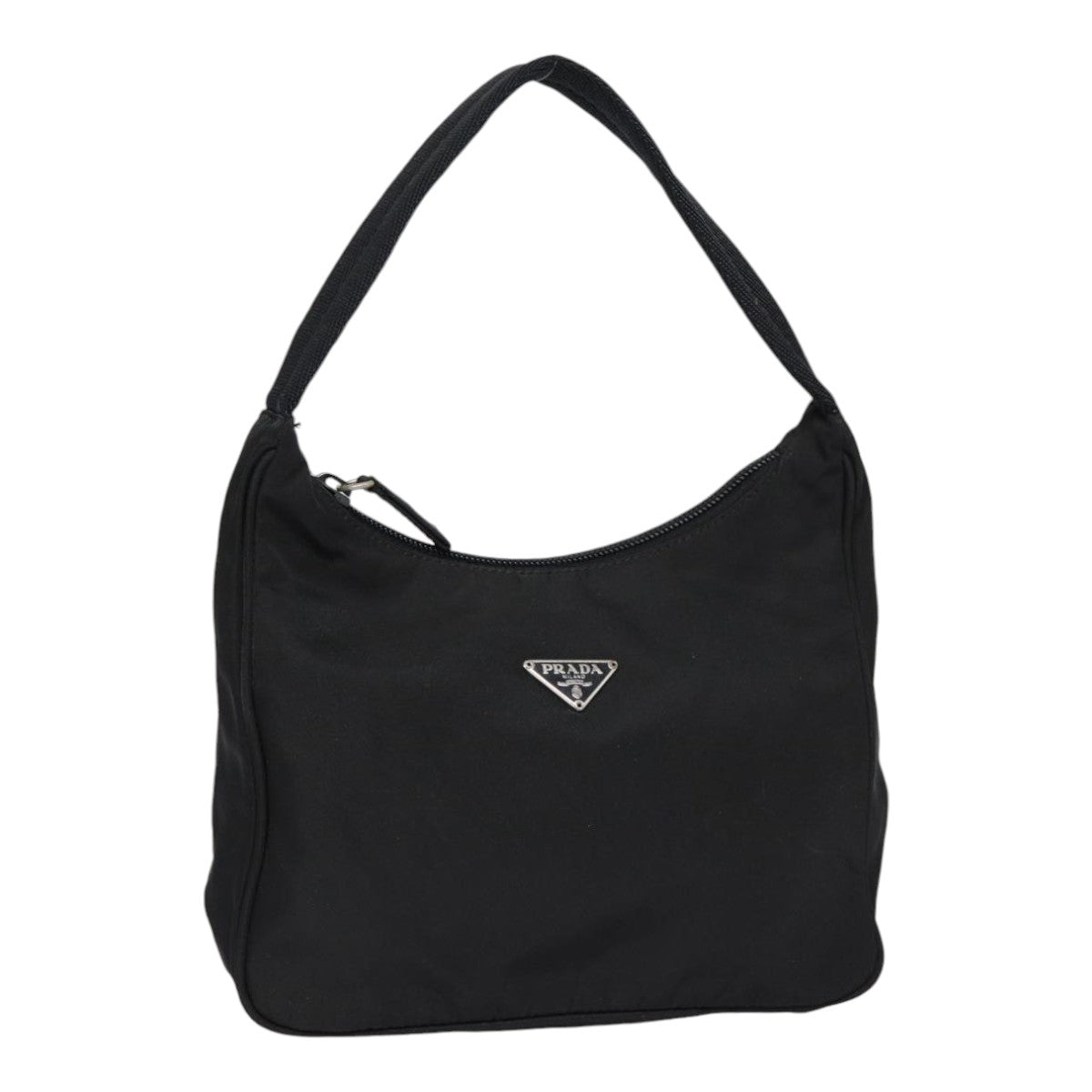 Luxury Prada Mini Hand Bag Nylon Black Silver  yk14543
