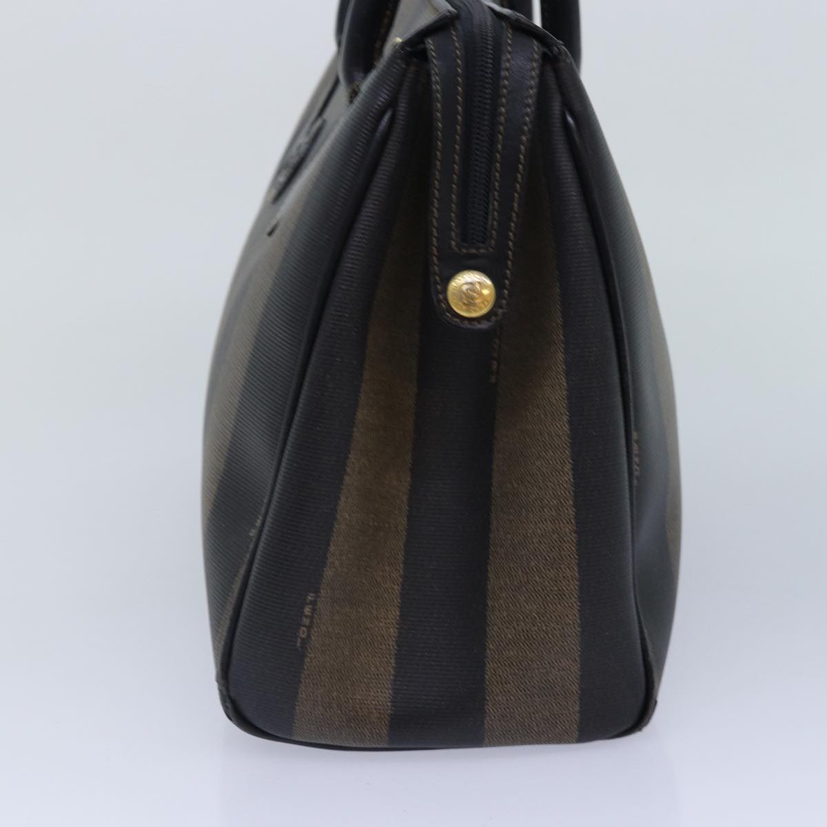 Luxury Fendi Pecan Canvas Hand Bag Brown Black goldyk14550