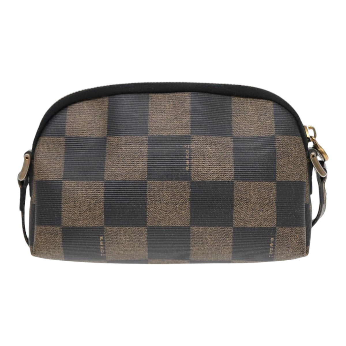 Luxury Fendi Pecan Canvas Shoulder Bag Brown Black goldyk14567
