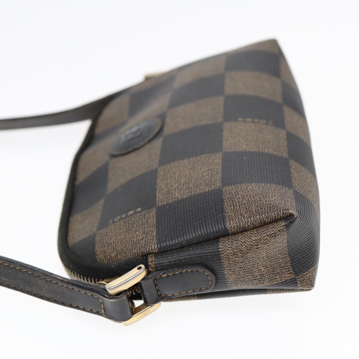 Luxury Fendi Pecan Canvas Shoulder Bag Brown Black goldyk14567