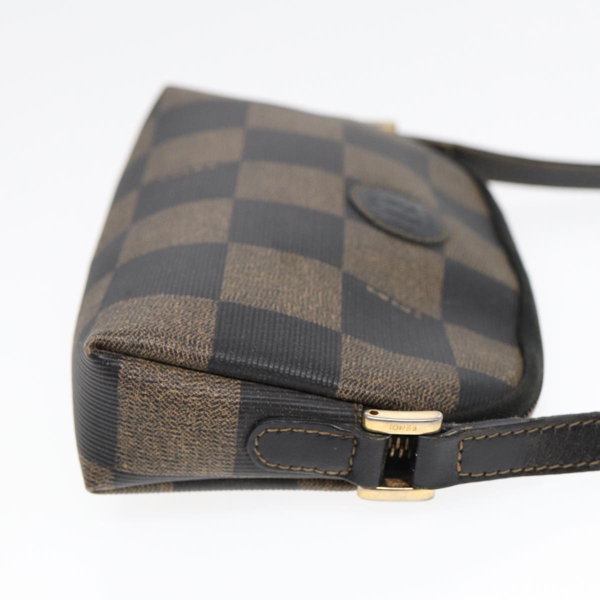 Luxury Fendi Pecan Canvas Shoulder Bag Brown Black goldyk14567