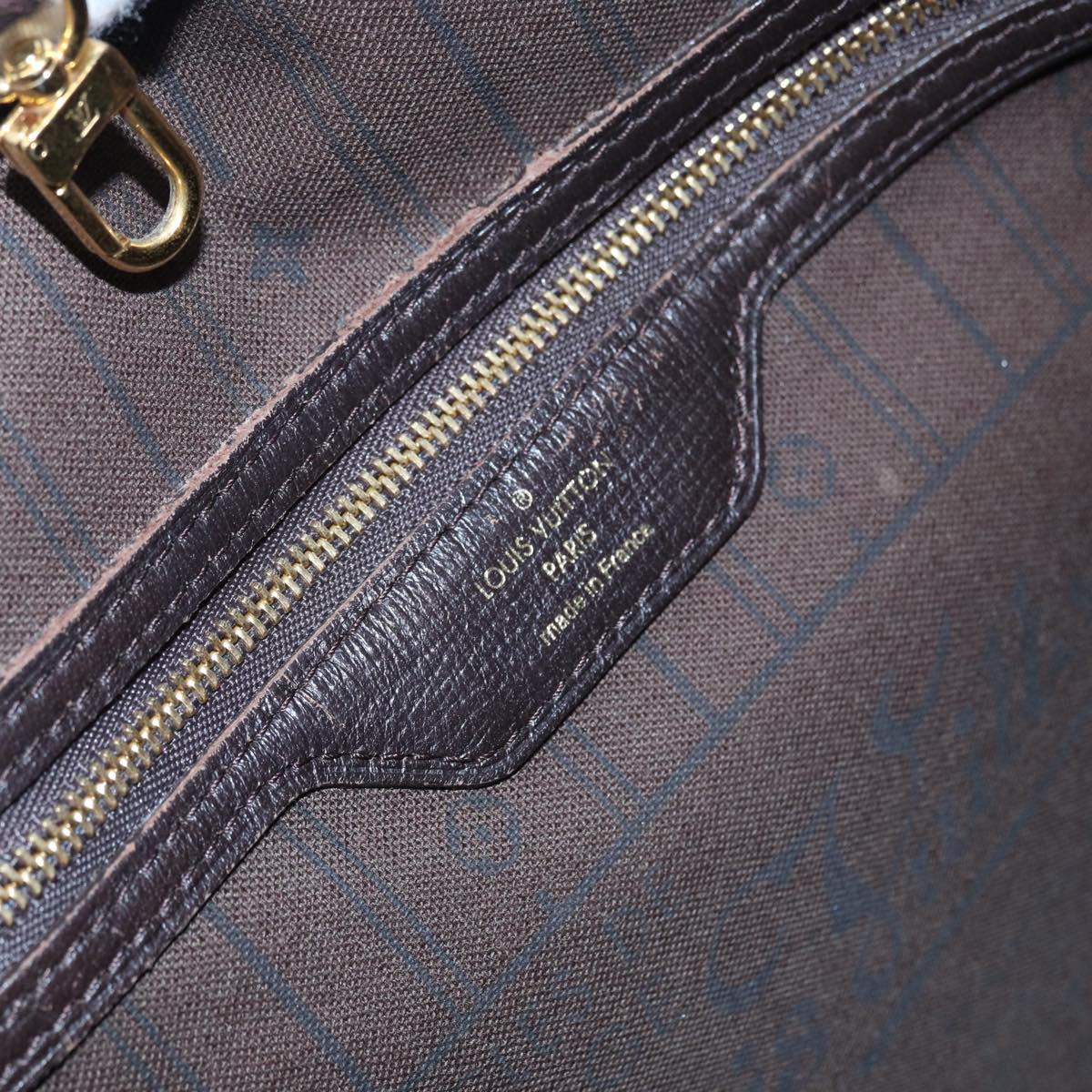 LOUIS VUITTON Monogram Idylle Neverfull MM Tote Bag Brown M40513 LV yk14576