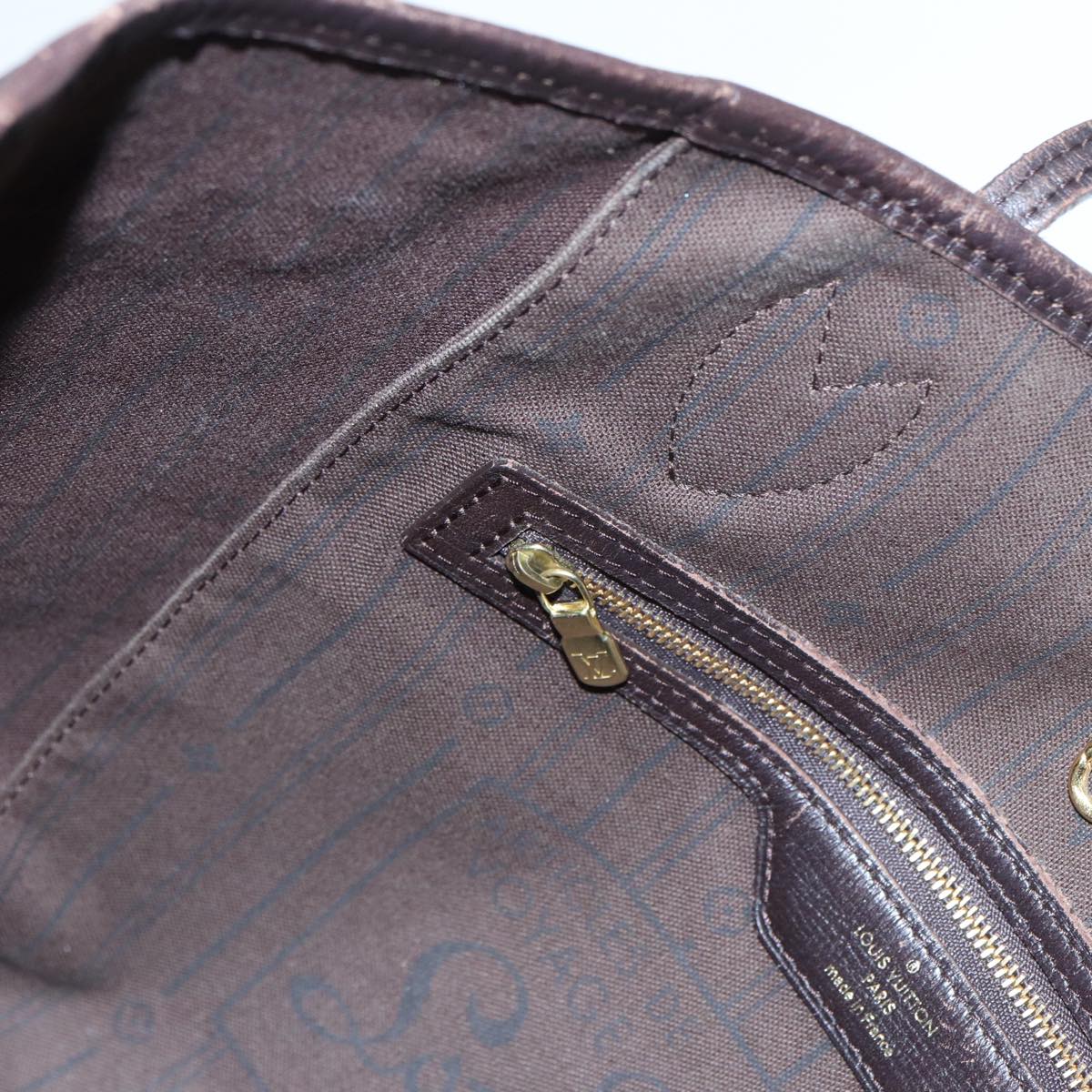 LOUIS VUITTON Monogram Idylle Neverfull MM Tote Bag Brown M40513 LV yk14576