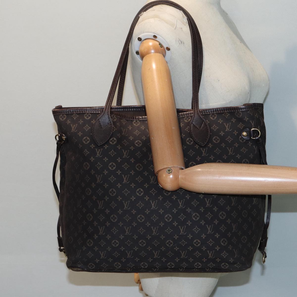 LOUIS VUITTON Monogram Idylle Neverfull MM Tote Bag Brown M40513 LV yk14576