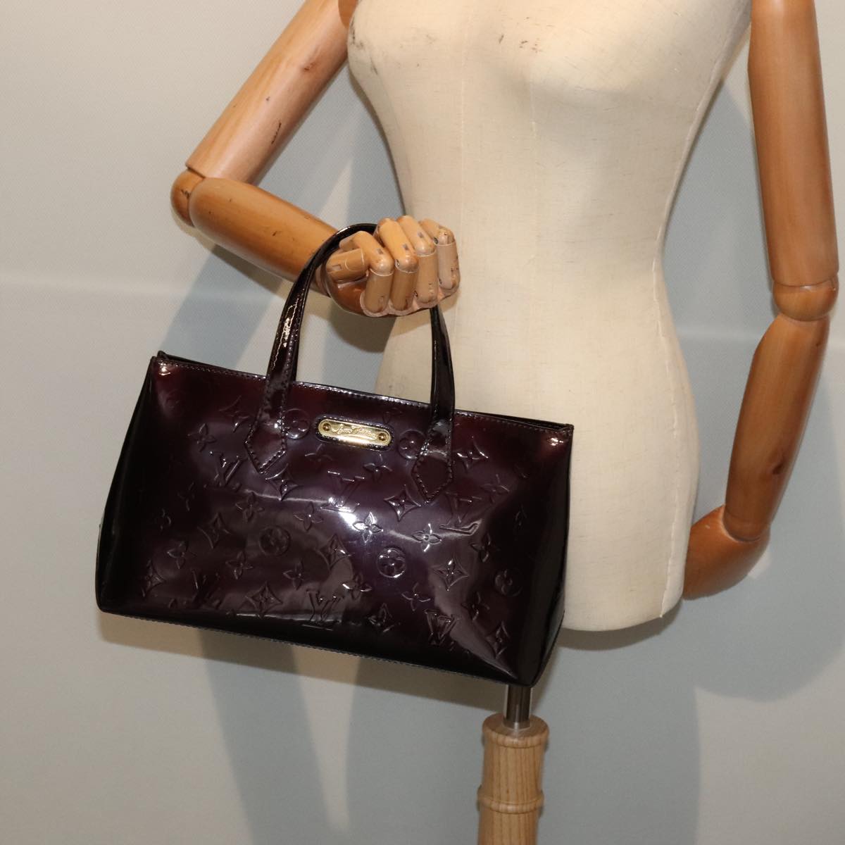 LOUIS VUITTON Monogram Vernis Wilshire PM Hand Bag Amarante M93641 yk14619
