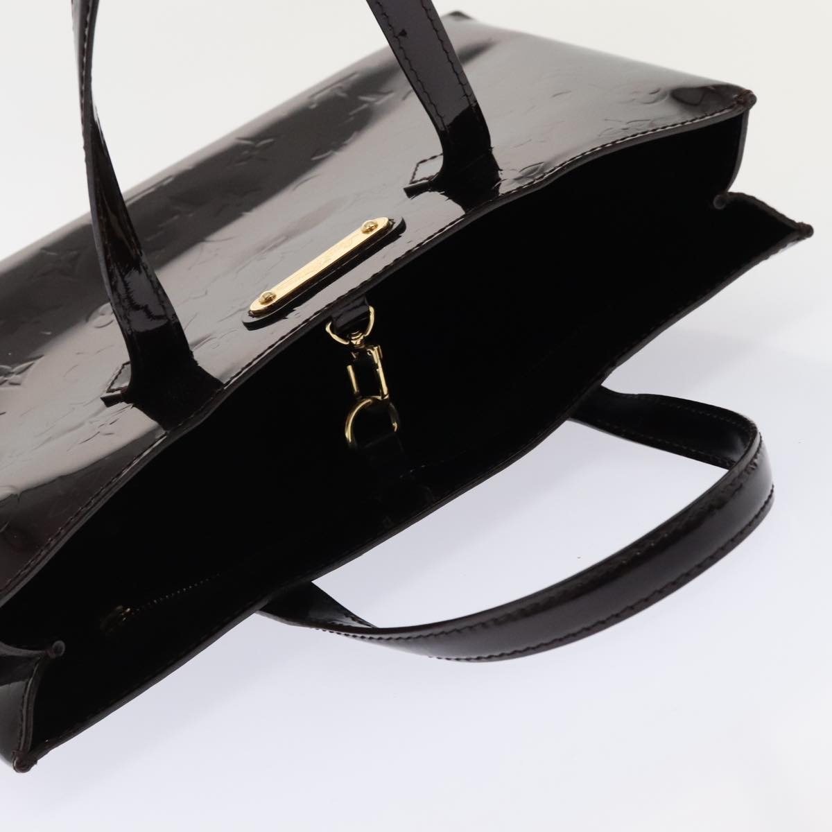 LOUIS VUITTON Monogram Vernis Wilshire PM Hand Bag Amarante M93641 yk14619