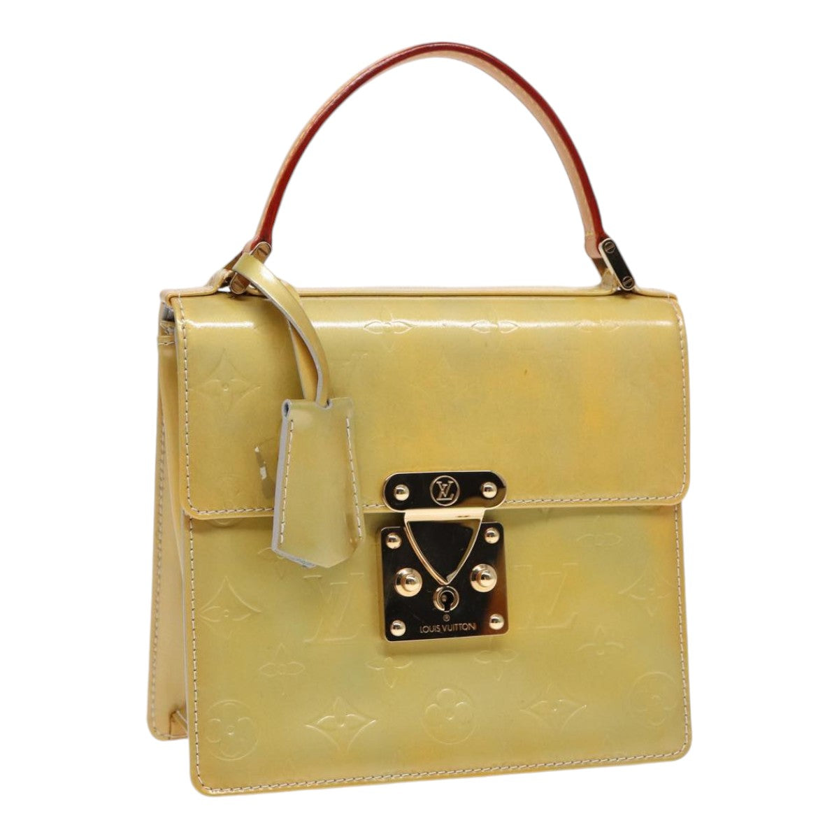 LOUIS VUITTON Monogram Vernis Spring Street Hand Bag Gris M91029 LV yk14630