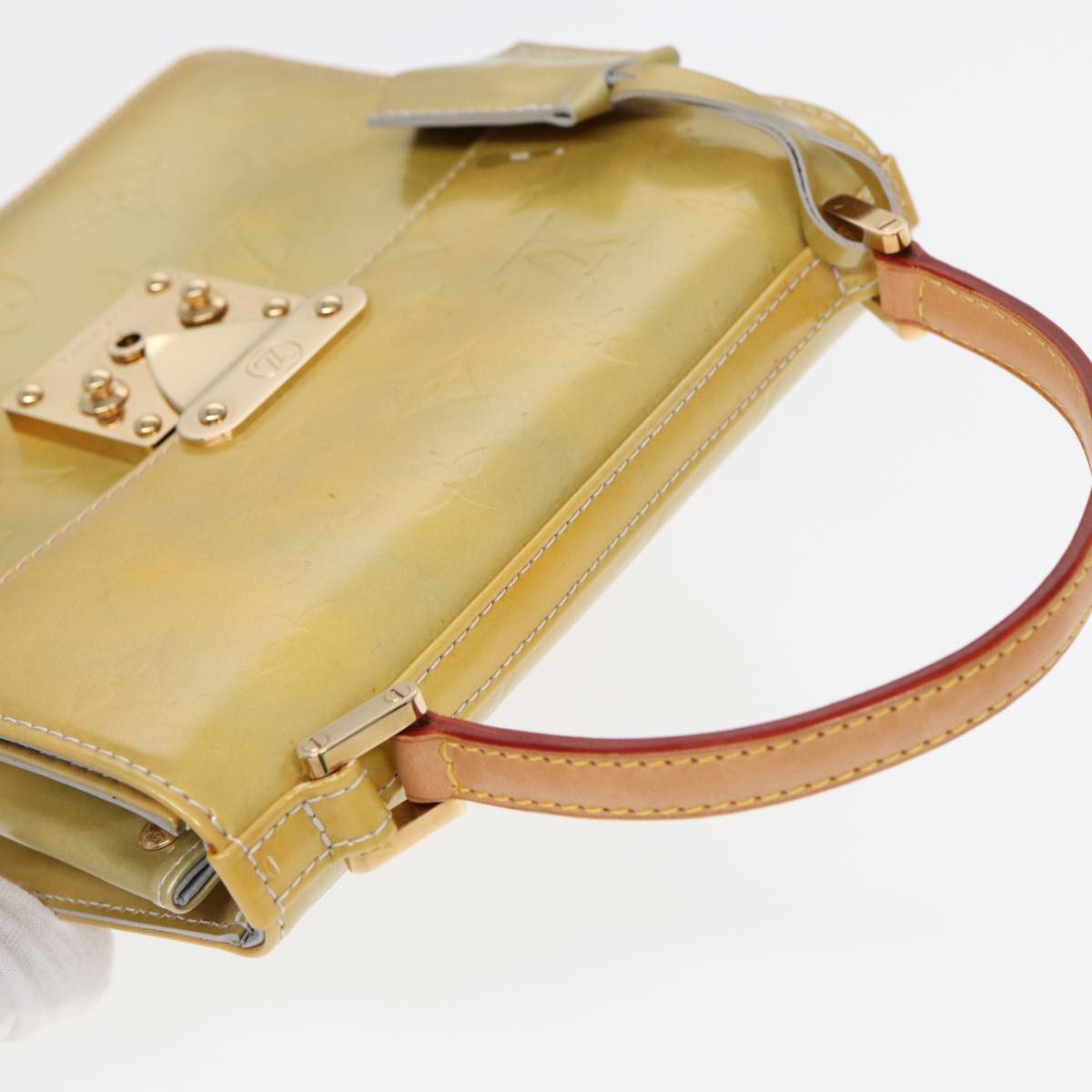 LOUIS VUITTON Monogram Vernis Spring Street Hand Bag Gris M91029 LV yk14630