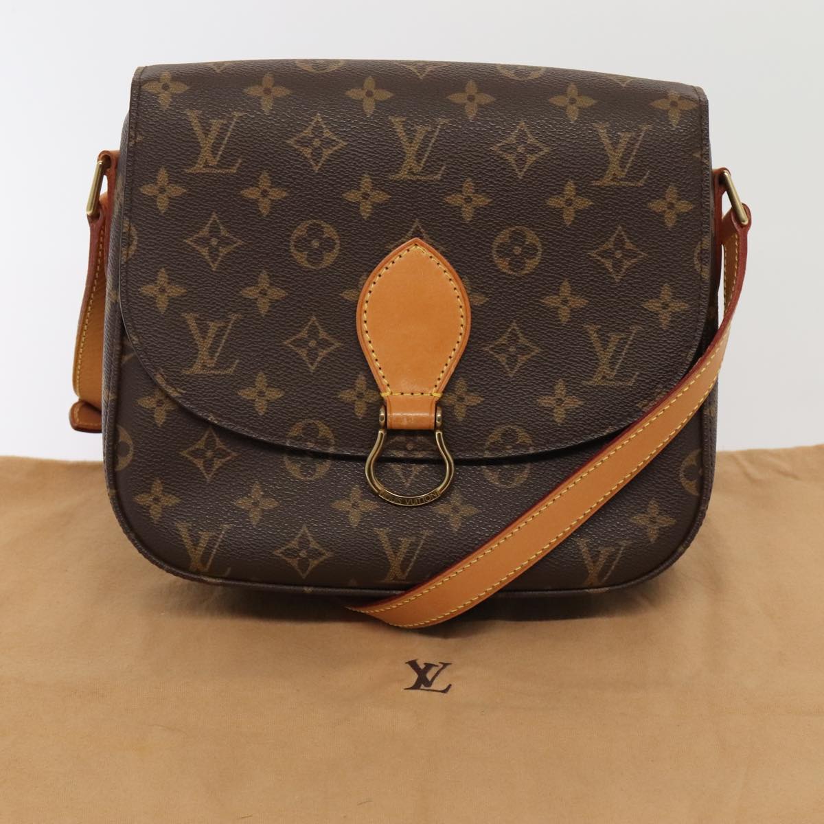 LOUIS VUITTON Monogram Saint Cloud GM Shoulder Bag M51242 LV yk14660