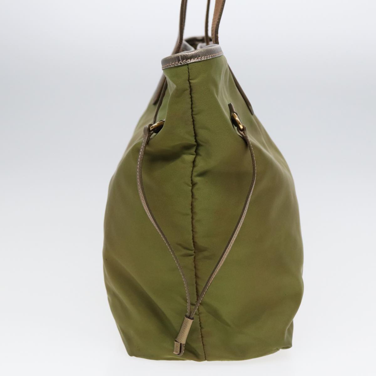 Luxury Prada Tote Bag Nylon Green Gold  yk14680