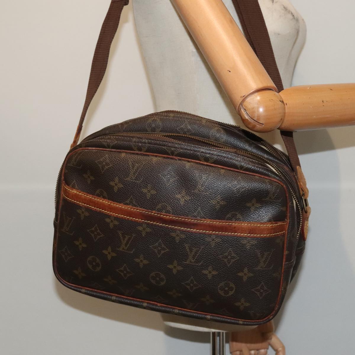 LOUIS VUITTON Monogram Reporter PM Shoulder Bag M45254 LV yk14682