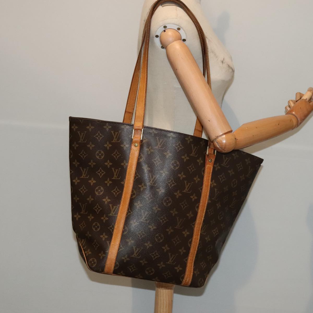 LOUIS VUITTON Monogram Sac Shopping Tote Bag M51108 LV yk14697