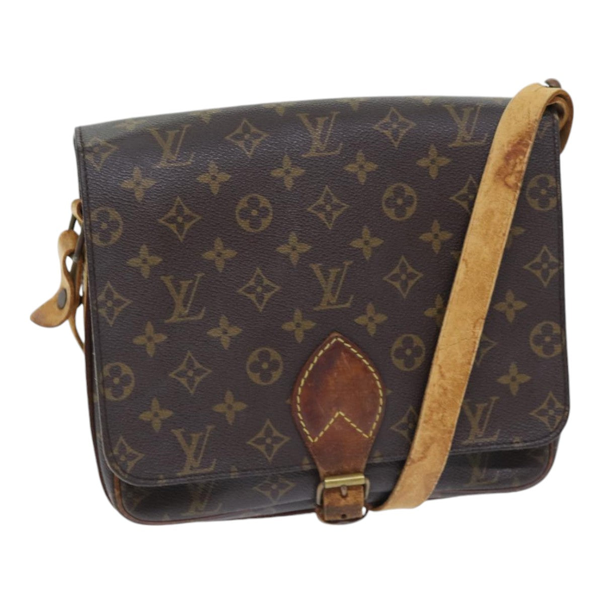LOUIS VUITTON Monogram Cartouchiere MM Shoulder Bag M51253 LV yk14704