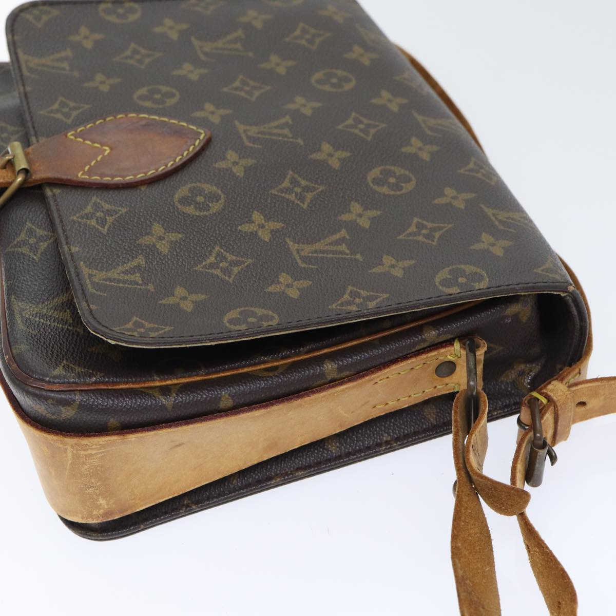 LOUIS VUITTON Monogram Cartouchiere MM Shoulder Bag M51253 LV yk14704