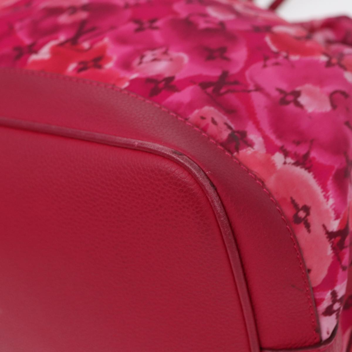 LOUIS VUITTON Ikat Flower Noe full MM Shoulder Bag Nylon Red M94313 yk14721