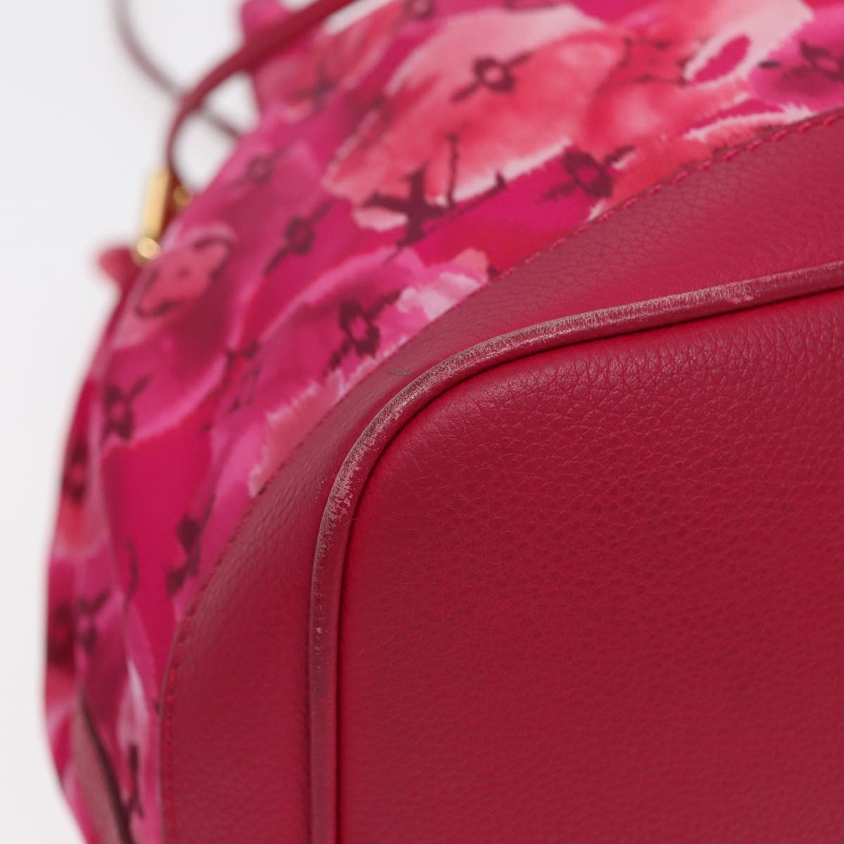 LOUIS VUITTON Ikat Flower Noe full MM Shoulder Bag Nylon Red M94313 yk14721