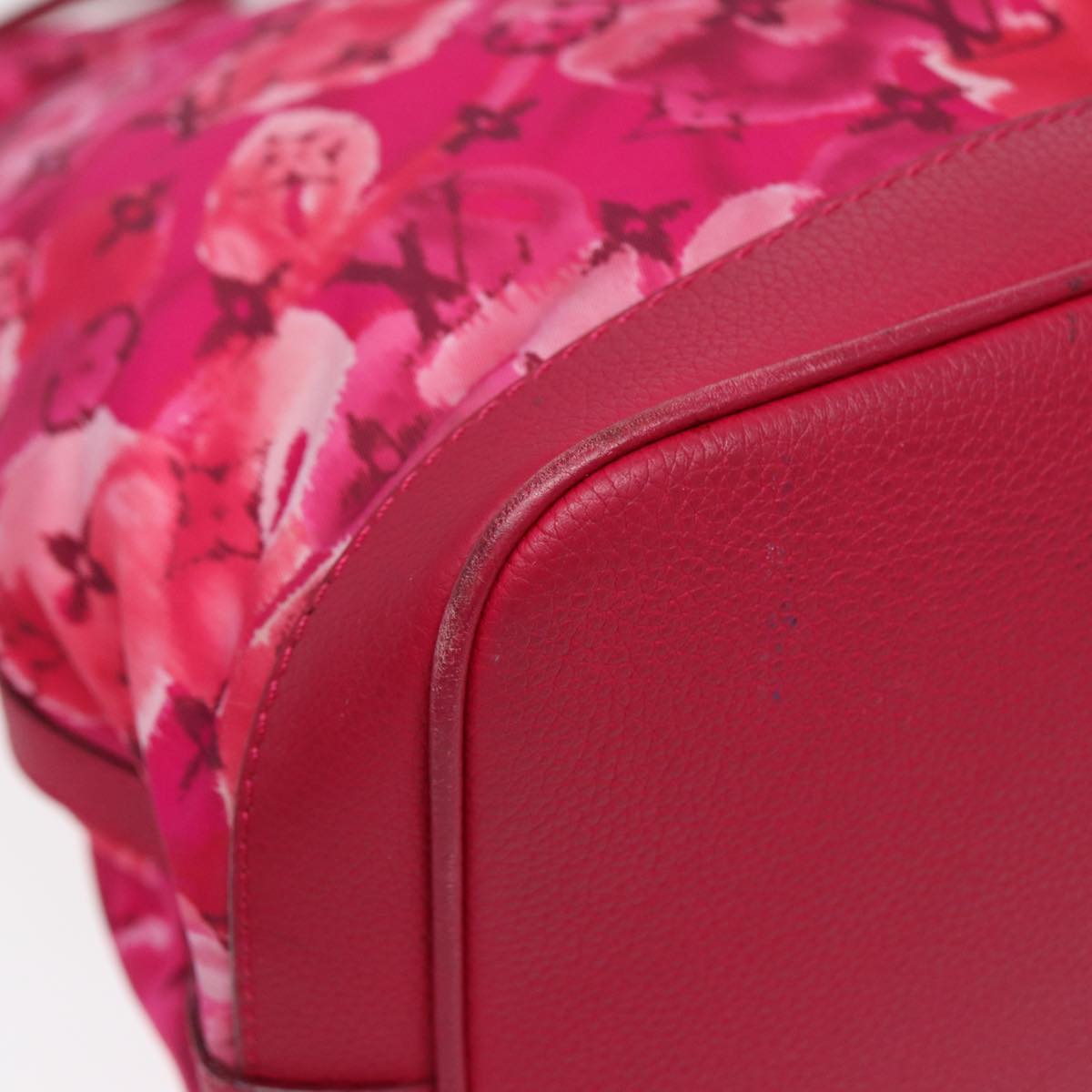 LOUIS VUITTON Ikat Flower Noe full MM Shoulder Bag Nylon Red M94313 yk14721