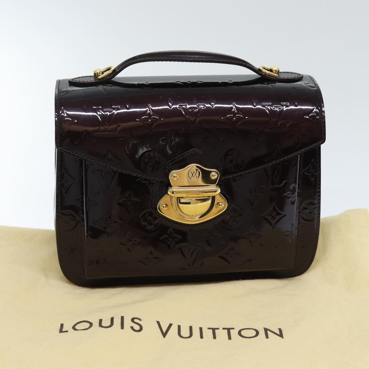 LOUIS VUITTON Monogram Vernis Mirada Hand Bag 2way Amarante M91397 yk14724