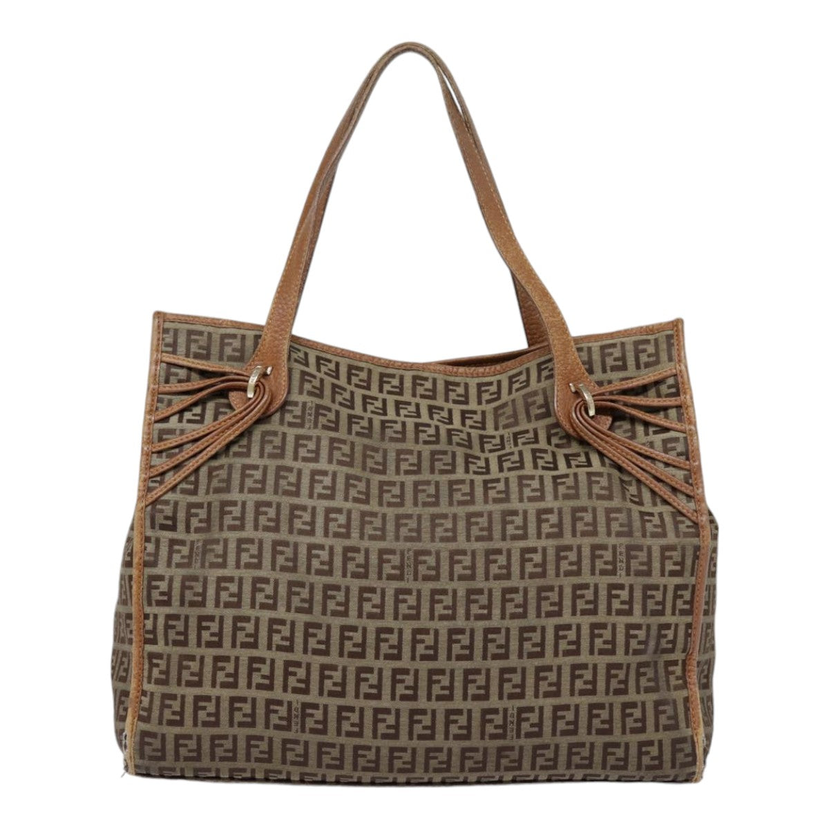 Luxury Fendi Zucchino Canvas Tote Bag Beige Goldyk14729