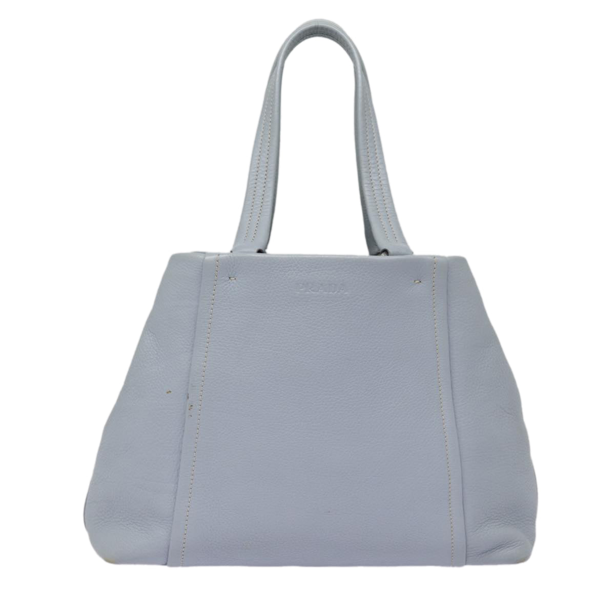 Luxury Prada Tote Bag Leather Blue Silver  yk14741