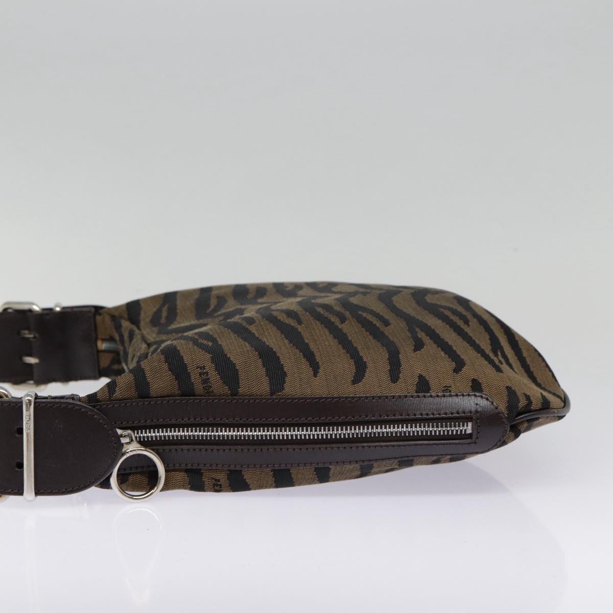 Luxury Fendi Shoulder Bag Canvas Silver Brownyk14745