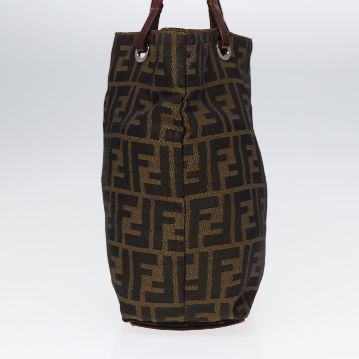 Luxury Fendi Zucca Canvas Hand Bag Brown Black Silveryk14749