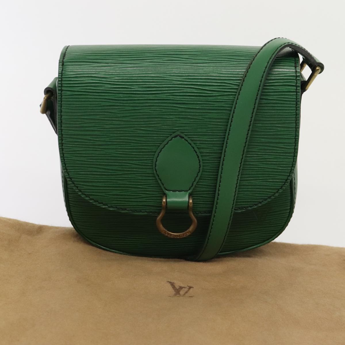 LOUIS VUITTON Epi Saint Cloud PM Shoulder Bag Green M52214 LV yk14753