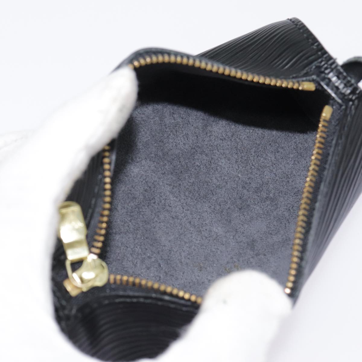 LOUIS VUITTON Epi Soufflot Pouch Black LV yk14760