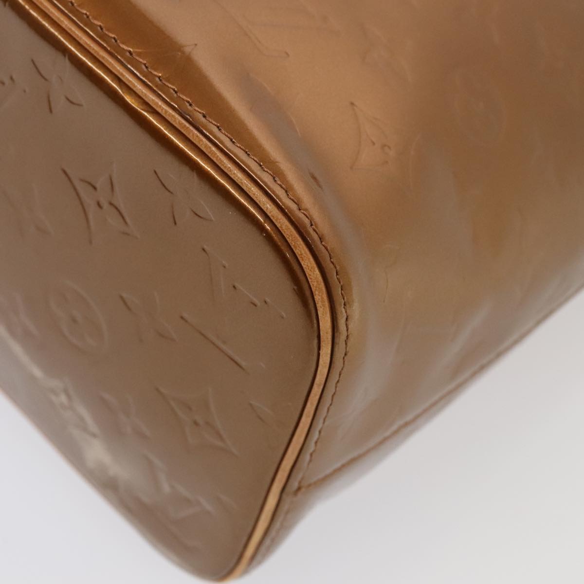LOUIS VUITTON Monogram Vernis Houston Hand Bag Bronze M91122 LV yk14767