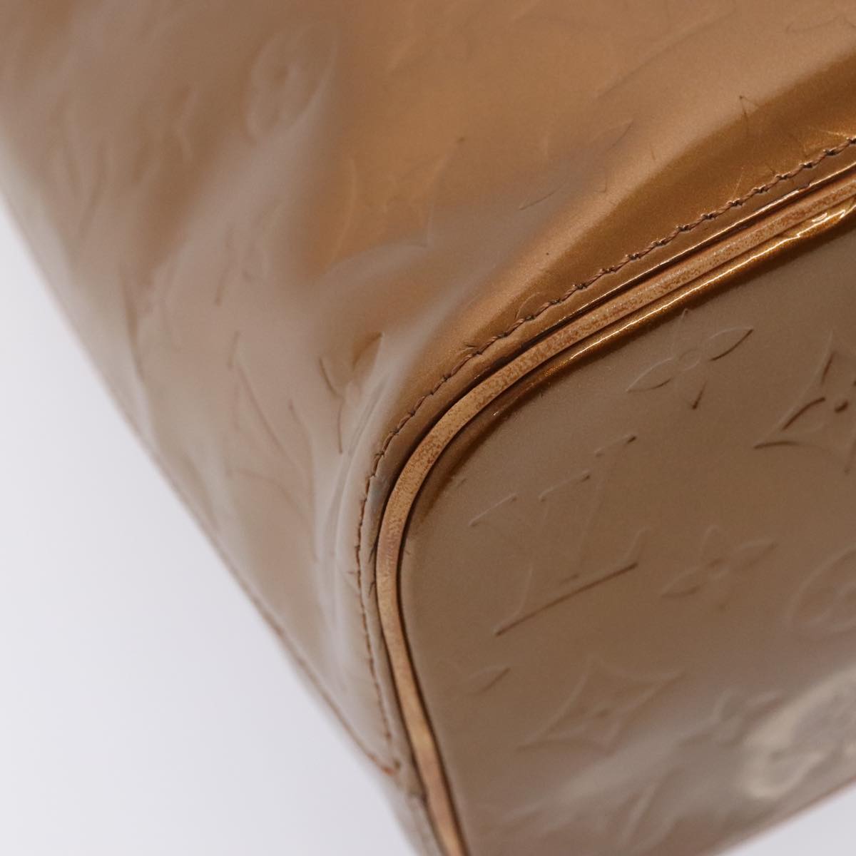 LOUIS VUITTON Monogram Vernis Houston Hand Bag Bronze M91122 LV yk14767