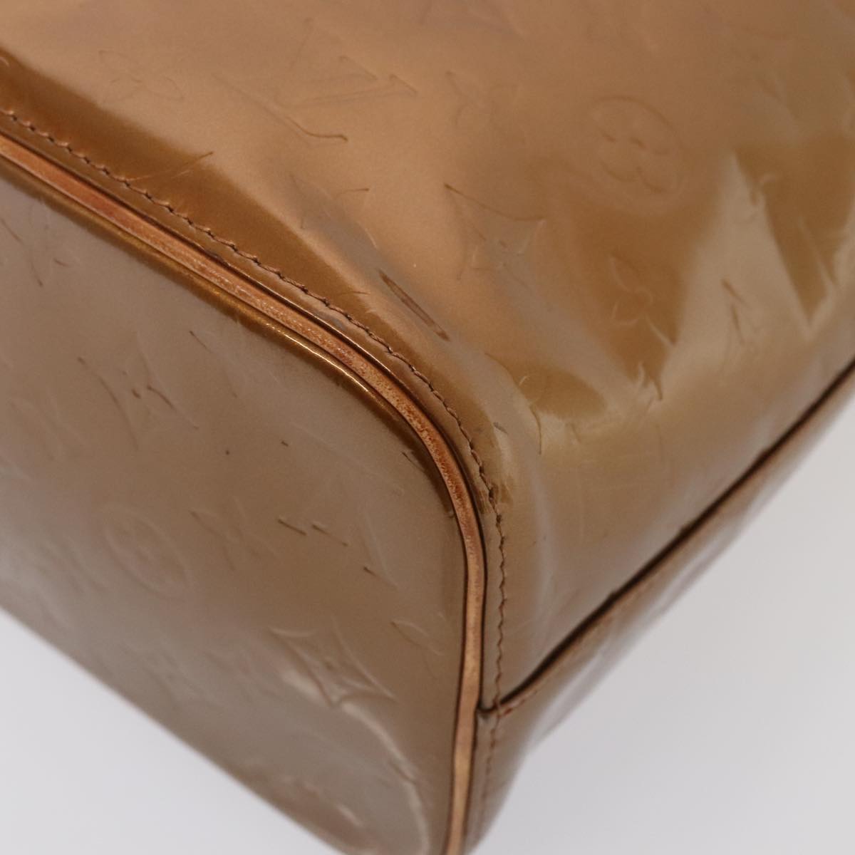 LOUIS VUITTON Monogram Vernis Houston Hand Bag Bronze M91122 LV yk14767